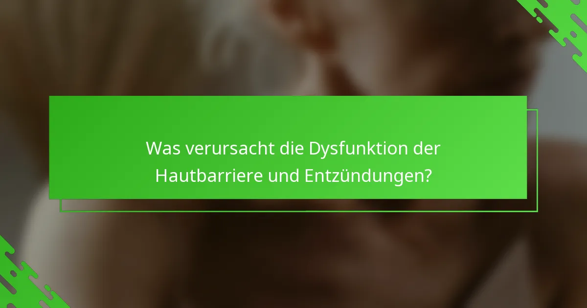 Was verursacht die Dysfunktion der Hautbarriere und Entzündungen?