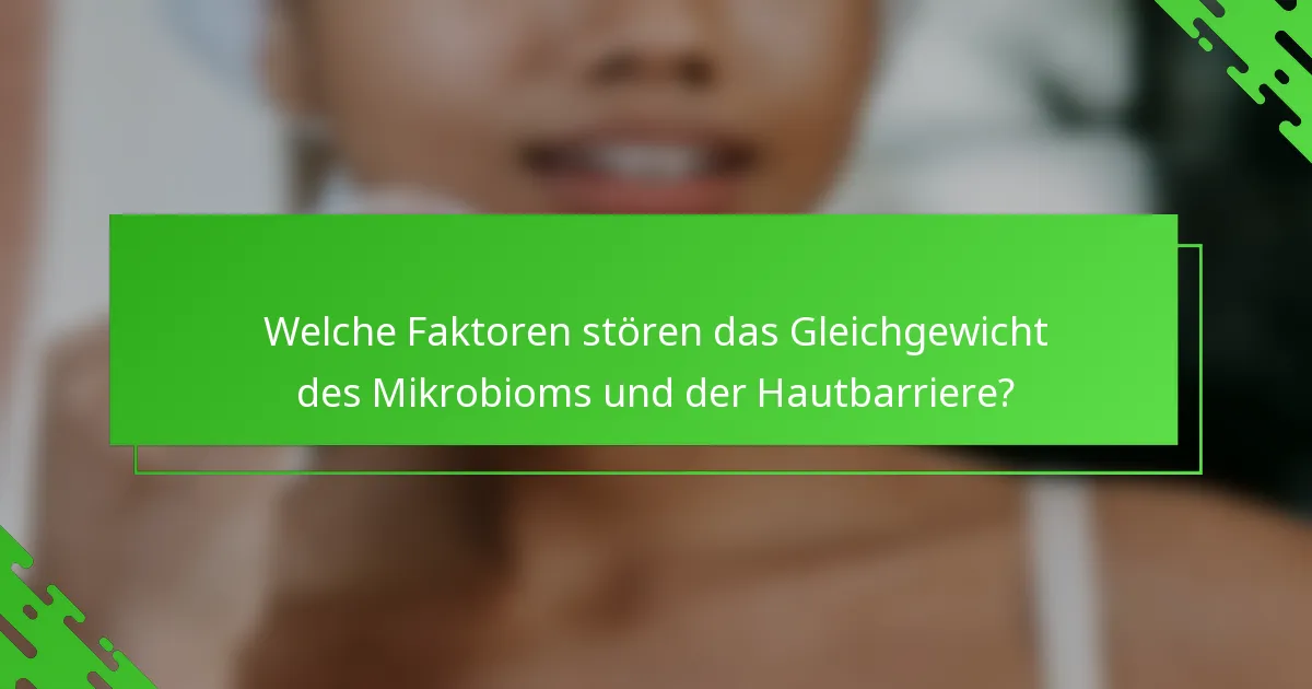 Welche Faktoren stören das Gleichgewicht des Mikrobioms und der Hautbarriere?